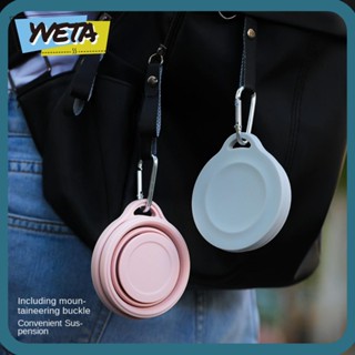 Yveta ขวดน้ําซิลิโคน แบบพกพา พับได้ พร้อมฝาปิด ทนความร้อน 4 สี