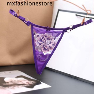 Mxfashione กางเกงชั้นใน ปักลายลูกไม้ ผีเสื้อ สีโปร่งใส สําหรับผู้หญิง