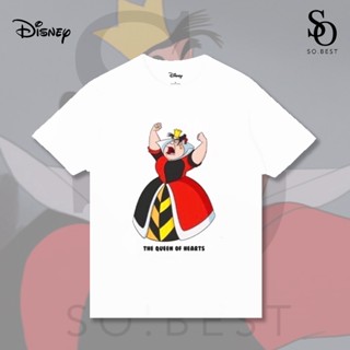 SO.BEST เสื้อยืดดิสนีย์ The Queen of Heart สกรีนหน้า ผ้าสีขาว ลิขสิทธิ์แท้ Disney