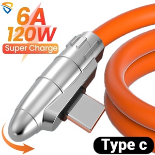 สายเคเบิลชาร์จเร็ว Type C 120W 6A 1 ม. 2 ม. ยาวมาก ชาร์จเร็ว คุณภาพสูง