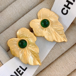 0911YWLY [Three Lucky] Vintage European and American Monet Tag Earrings French Handmade Glaze Earrings for Women Gift  Niche  Retro Light luxury  8HMV