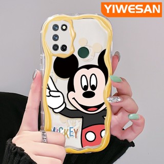 เคสโทรศัพท์มือถือ ซิลิโคนใส กันกระแทก ลายการ์ตูนมิกกี้เมาส์น่ารัก สีครีม สําหรับ Realme 7 Pro 7i C17 Narzo 20 Pro