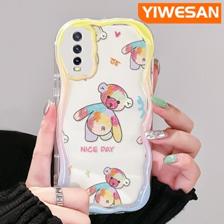 ใหม่ เคสโทรศัพท์มือถือแบบนิ่ม ใส กันกระแทก ลายหมี Nice Day สีครีม แฟชั่น สําหรับ VIVO Y20 Y20i Y20S Y12s Y20 2021 Y11s Y12A Y20T Y20S M Y20S