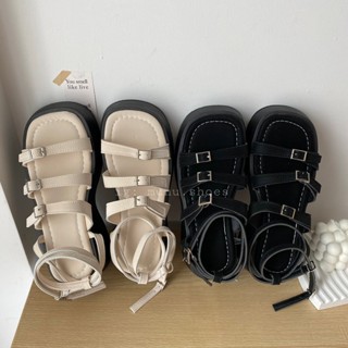 โค้ด 30DD915 ลดเพิ่ม 30% ☁️Ankle Strap Sandals รองเท้ารัดส้นสไตล์เกาหลี