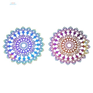จี้โลหะสเตนเลส 201 รูปดอกไม้ ดวงอาทิตย์ ต้นไม้ สีรุ้ง 50 ชิ้น
