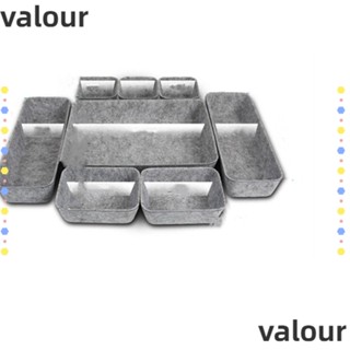 Valour กล่องเก็บปากกา ผ้าสักหลาด สีเทา แบบพกพา 8 ชิ้น