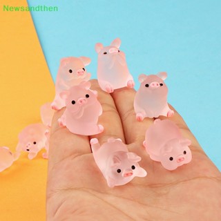 Newsandthen 5 ชิ้น / ล็อต Kawaii สีชมพูโยคะหมูเรซิ่นสัตว์ Ch น่ารักเครื่องประดับทําวัสดุดี