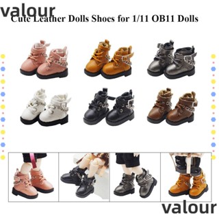 Valour รองเท้าบูท หนังวัวแท้ 6 สี สําหรับตุ๊กตา 1/11 OB11