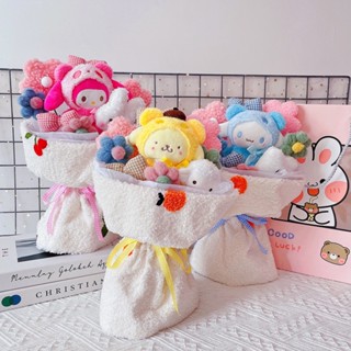 SANRIO ของเล่นตุ๊กตาช่อดอกไม้ Hello Kitty My Melody Kuromi Cinnamoroll ของขวัญวันวาเลนไทน์