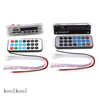 Kool บอร์ดถอดรหัส เครื่องเล่น MP3 วิทยุ FM ไร้สาย บลูทูธ 12V MP3 WAV WMA USB TF พร้อมรีโมตคอนโทรล สําหรับรถยนต์