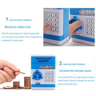 Electronic Piggy Bank ATM Password Money Box Cash Coins Saving Box ATM Bank Safe Box Automatic