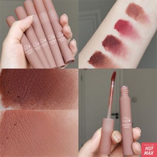 Daimanpu Chestnut Delight Lip Glaze Moisturizing Velvet Matte ลิปสติก Soft Mist Finish ลิปสติกสีติดทนนาน soft Mist lipgloss แต่งหน้าริมฝีปากชุ่มชื่น ,Beauty Frenzy