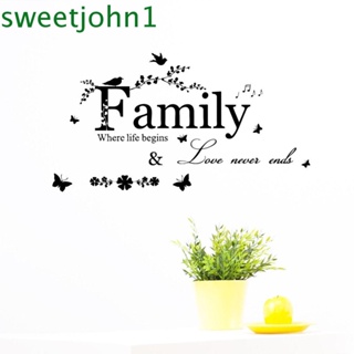 Sweetjohn สติกเกอร์โปสเตอร์ ลายตัวอักษรภาษาอังกฤษ ใช้ง่าย กันน้ํา สําหรับติดตกแต่งผนังบ้าน ห้องนั่งเล่น