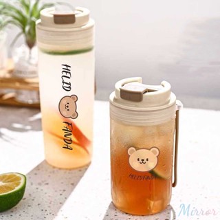 350 Ml/500 Ml พลาสติกใสกีฬาขวดฟาง Bpa ฟรีรั่วสร้างสรรค์การ์ตูนถ้วยน้ำแบบพกพาถ้วย M