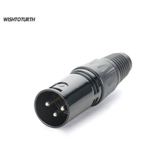 ☼Wt XLR ปลั๊กอะแดปเตอร์ไมโครโฟน 3Pin XLR ตัวผู้ ความเที่ยงตรงสูง