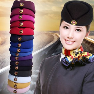 [Fashion] หมวกฝึกซ้อมรถไฟ ความเร็วสูง สีแดง สําหรับผู้หญิง นักเรียน✈ชุดยูนิฟอร์มกัปตันล้อยาว เครื่องแต่งกายแฟชั่น