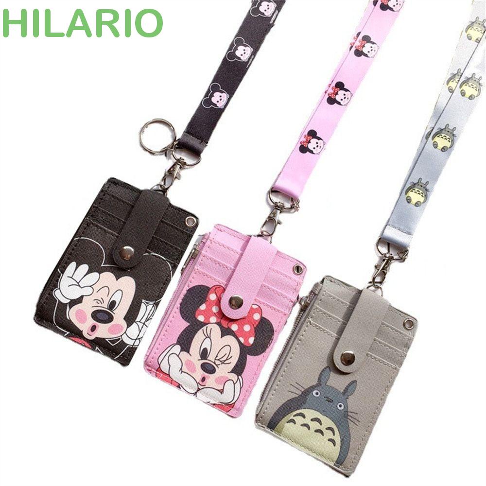 กระเป๋าใส่บัตรประจําตัว หนัง Pu ลายการ์ตูน HILARIO พร้อมสายคล้องคอ สําหรับนักเรียน