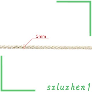 [Szluzhen1] สายเชือกถัก ผ้าฝ้ายธรรมชาติ ขนาด 10 ม. 5 มม. สีเบจ