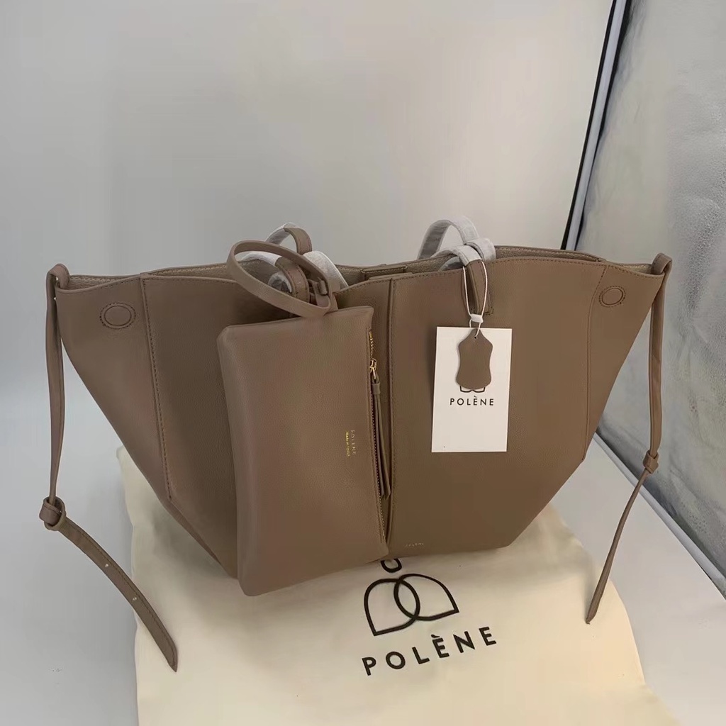 [คุณภาพสูง] Polene กระเป๋าช้อปปิ้ง หนังวัว ชั้นแรก จับจีบ ออกแบบเฉพาะ แฟชั่นทันสมัย สําหรับแม่ และเด็ก