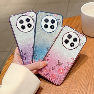 เคสโทรศัพท์ซิลิโคน TPU แบบนิ่ม กันกระแทก ประดับกลิตเตอร์ และพลอยเทียม หรูหรา สําหรับ Huawei Enjoy 60X