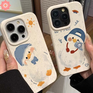 เคสโทรศัพท์มือถือ แบบนิ่ม ลายการ์ตูนเป็ดน้อยน่ารัก ย่อยสลายได้ สําหรับ iPhone 13 11 12 Pro MAX 7 8 6S 6 15 Plus 14 15 8plus X XR SE 2020 XS MAX