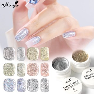 Monja อุปกรณ์ตกแต่งเล็บ กลิตเตอร์สะท้อนแสง สําหรับตกแต่งเล็บ…
