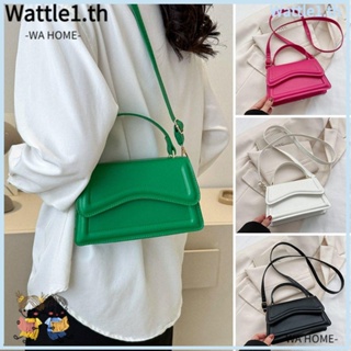 Wttle กระเป๋าสะพายไหล่ กระเป๋าถือ หนัง PU สีพื้น สําหรับสตรี