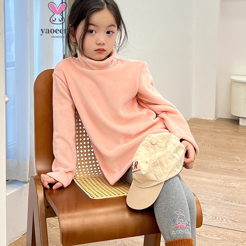 【YAOEENH】เสื้อเชิ้ตแขนยาว ผ้าฟลีซ แบบหนา สองด้าน ให้ความอบอุ่น สไตล์เกาหลี ขนาดกลาง ขนาดใหญ่ 110-160 ซม. เหมาะกับฤดูใบไม้ร่วง และฤดูหนาว สําหรับเด็กผู้ชาย และเด็กผู้หญิง