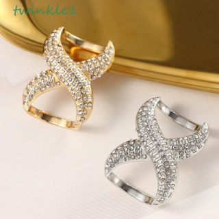 Twinkle1 เครื่องประดับ หรูหรา ของขวัญสําหรับผู้หญิง ผ้าพันคอ ผ้าไหม หัวเข็มขัด รูปตัว X เข็มกลัด Pins