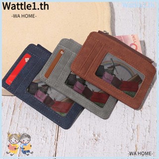 Wttle กระเป๋าสตางค์ กระเป๋าใส่บัตรเครดิต เนื้อแมตต์ แนวเรโทร สําหรับผู้ชาย