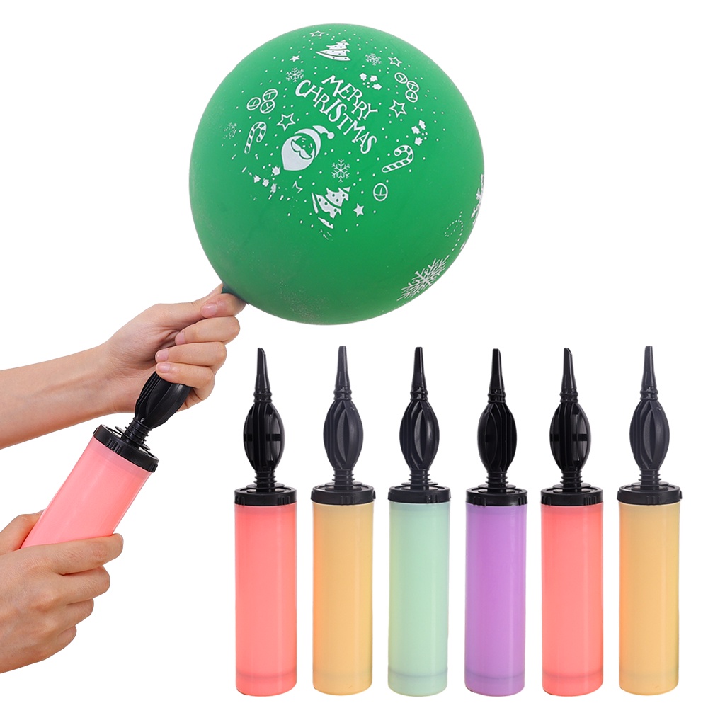 เครื่องสูบลมลูกโป่งเป่าลม อเนกประสงค์ / ปั๊มลูกโป่ง สีมาการง คละสี / ปั๊มลูกโป่งพลาสติก แบบมือกด / อุปกรณ์ลูกโป่ง แบบพกพา / เครื่องมือตกแต่งงานปาร์ตี้