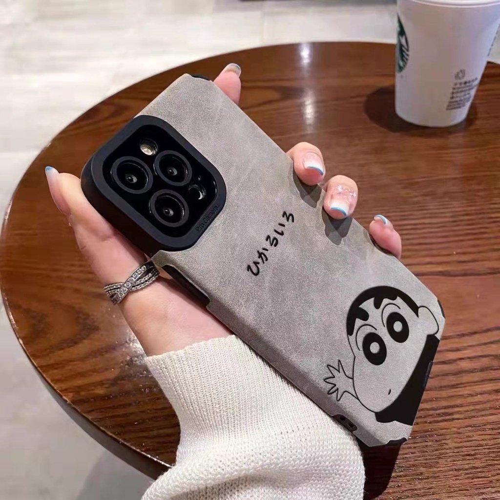 เคสโทรศัพท์มือถือ หนังซิลิโคนนิ่ม ลายการ์ตูนชินจัง Velour สําหรับ Samsung Galaxy A03 A14 A34 A54 A21S A12 A50S A30S A20 A30 A32 A22S A52S A72 A10S A33 A53 A73 A13 A04S A23 A51 A71 A31 4G