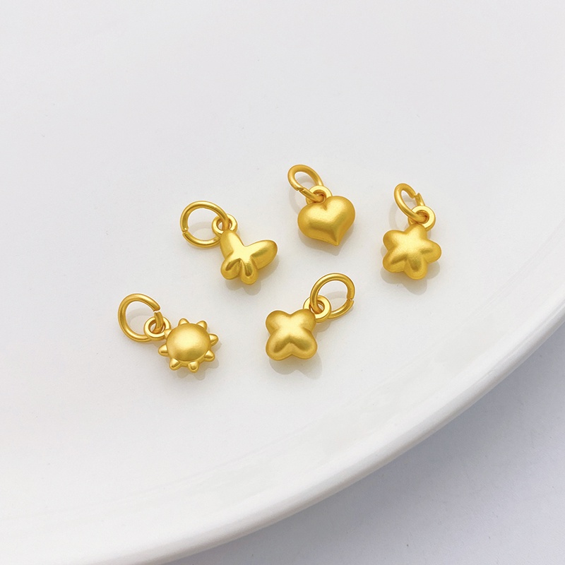 จี้วิธีโบราณ Gold สีการเก็บรักษา Love Star Sun ดอกไม้ผีเสื้อ diy