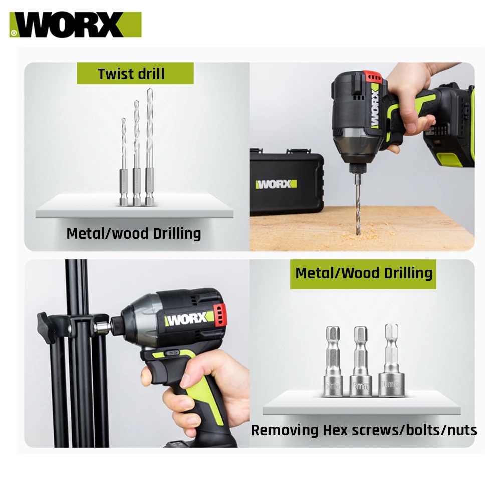WORX WA1626 ดอกไขควงแข็งพิเศษ 26 ชิ้น, ชุดสว่านและชุดน็อต