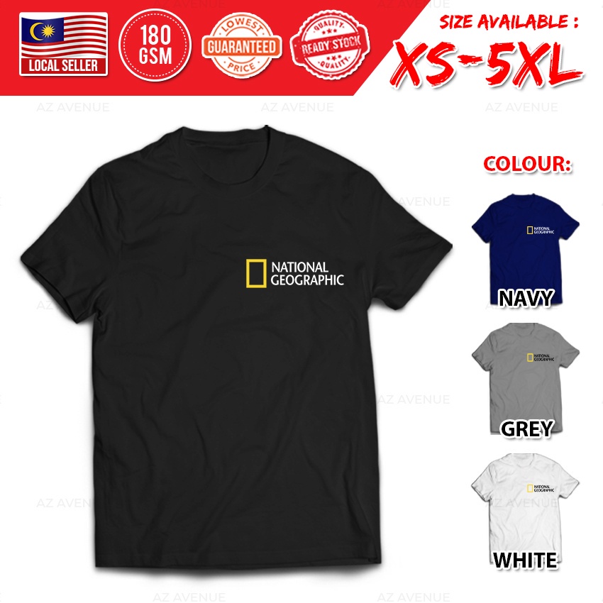 NATIONAL GEOGRAPHIC Streetwear T-Shirt Lengan Pendek T Shirt Baju Shirts Short Sleeve [XS-5XL] SS-NGE-0002