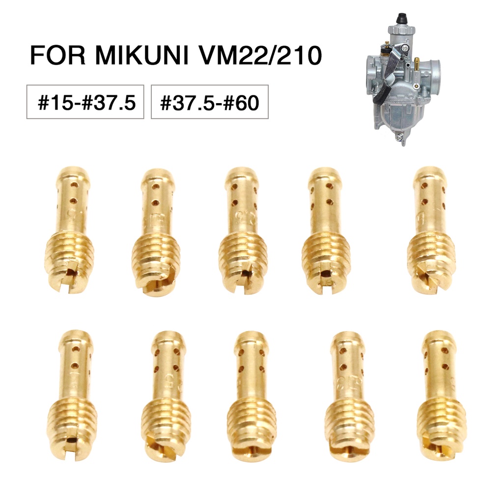 10pcs Motorcycle Pilot Jet 8 Bleed Holes for MIKUNI VM/TM/TMX VM22/210 AX100 EN GN TZR TM TMS Carburetor