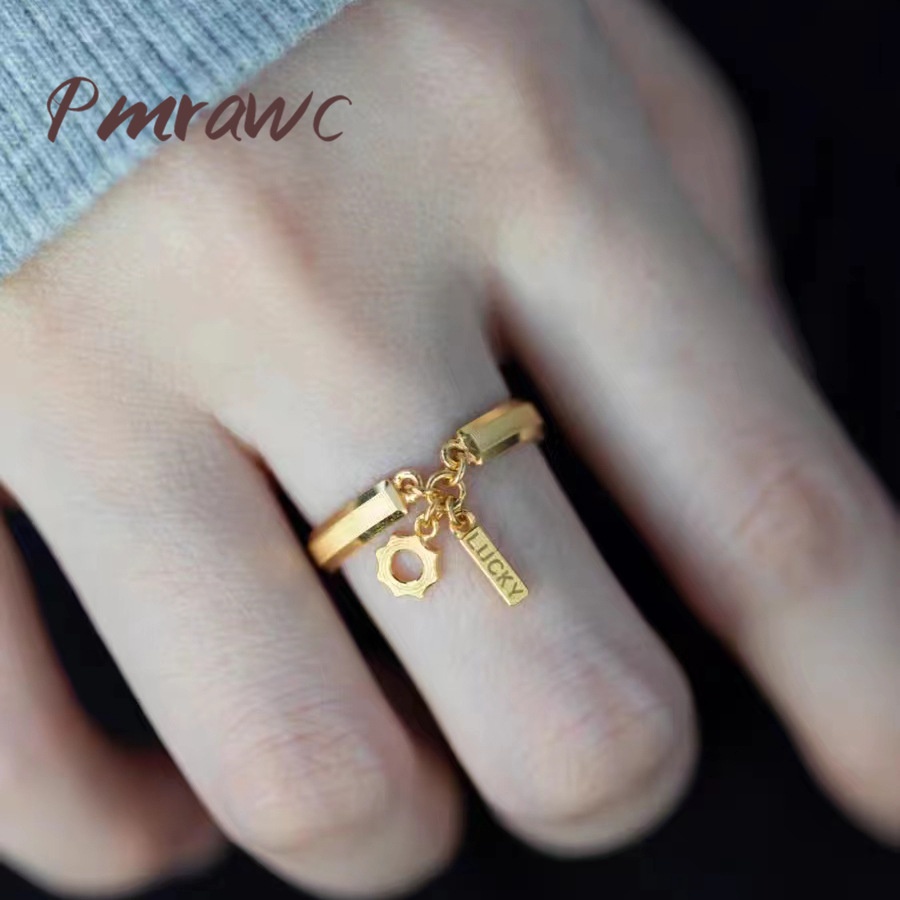 Pmrwc | แหวนนําโชคการออกแบบที่น่าสนใจพิเศษแหวนอารมณ์แฟชั่นชุบทอง เอฟเจ881