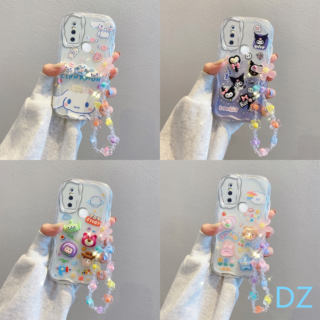 เคส VIVO V15 PRO VIVO V15 ตุ๊กตาสามมิติน่ารัก + สร้อยข้อมือดอกไม้ กรณีโทรศัพท์มือถือ TY5