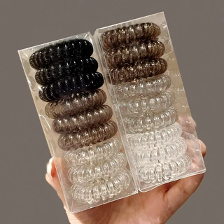 9ชิ้น/ล็อตไดอารี่เกลียวผูกผมผู้หญิงยางอุปกรณ์ผม