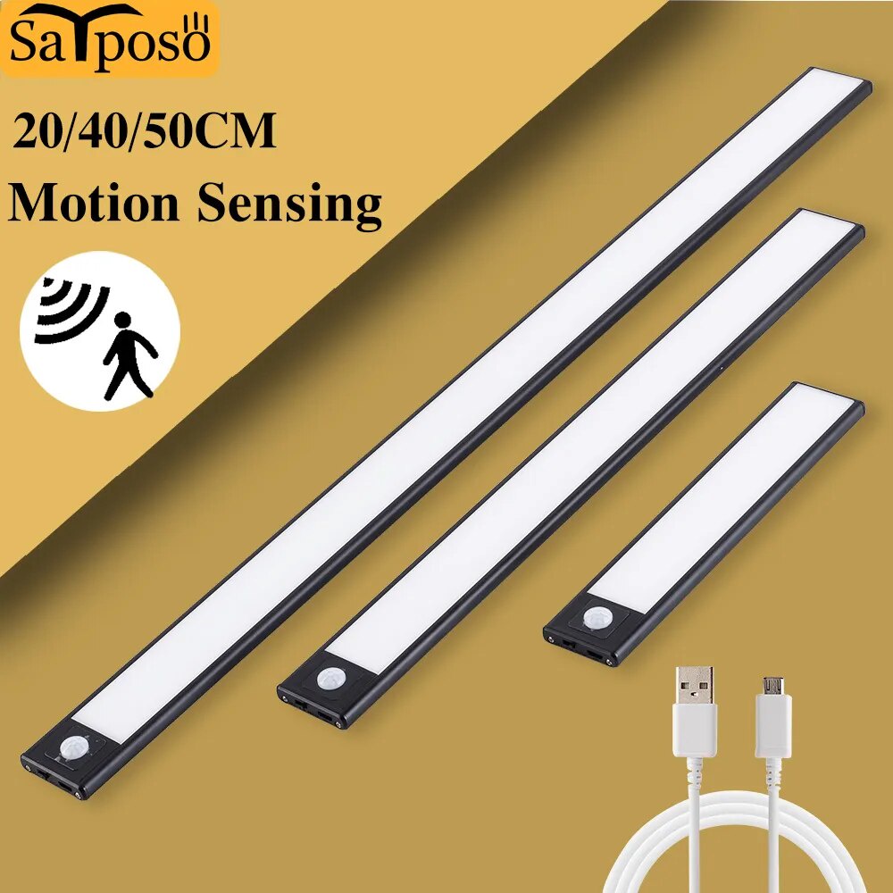 LED Wireless USB 20/40/50CM Night Light Motion Sensor Cabinet Light Wardrobe Corridor Lamp For Kitchen Cabinet Bedroom W