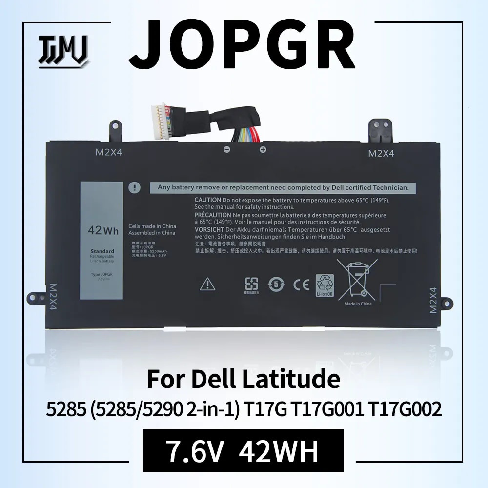 J0PGR แบตเตอรี่ Replacement for Dell Latitude 12 5285 5290 2-in-1 T17G 0J0PGR JOPGR 1WND8 X16TW 0X16