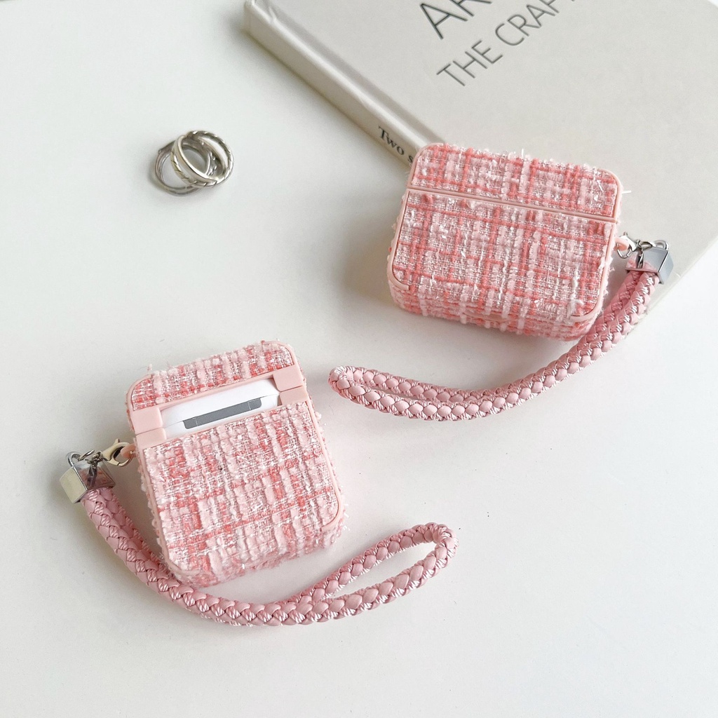 Mango กรณีปลอกสําหรับ AirPods 1 2 3 4 Pro 2 กรณีปลอก Gen 2 3 4 2nd 3rd 4th ผ้า Art ลูกไม้สี่เหลี่ยมผืนผ้า - รูปที่ 5