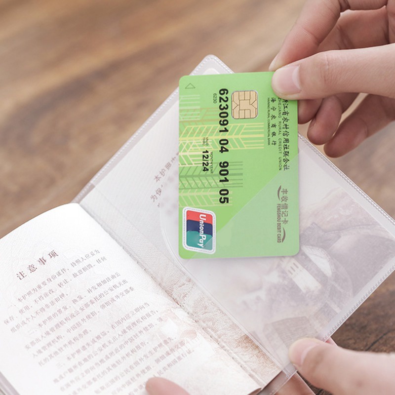 กระเป๋าสตางค์ PVC ใส กันน้ํา สําหรับใส่หนังสือเดินทาง บัตรประชาชน บัตรเครดิต บัตรประจําตัวประชาชน