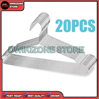 [DZS] 20PCS GANTUNGAN BAJU HANGER STAINLESS KAWAT BAJA BESI TAHAN ANTI KARAT 20 PCS
