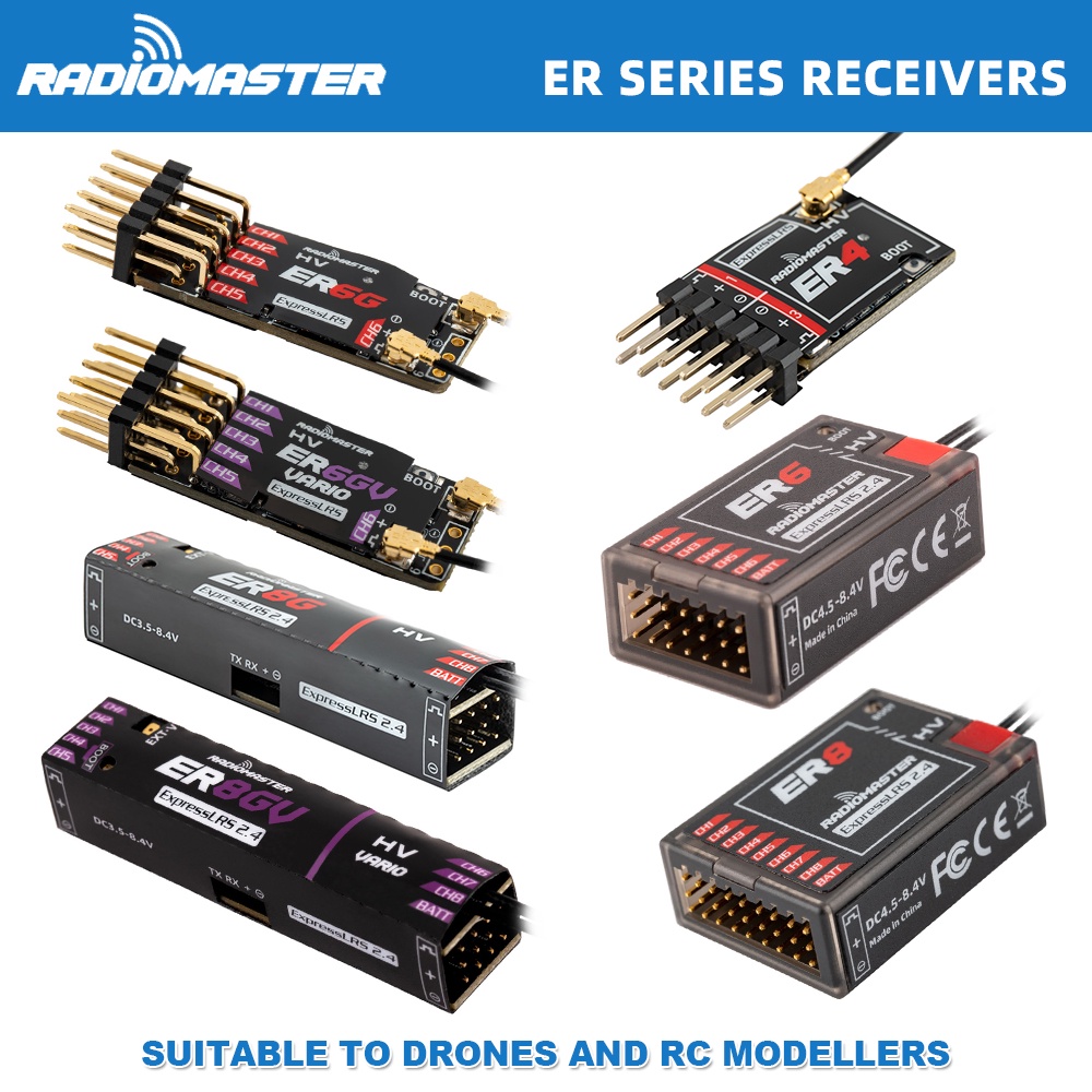 Radiomaster PWM Mini Receiver ER4 ER6 ER6G ER6GV ER8 ER8G ER8GV สําหรับเครื่องบินเรือรถ