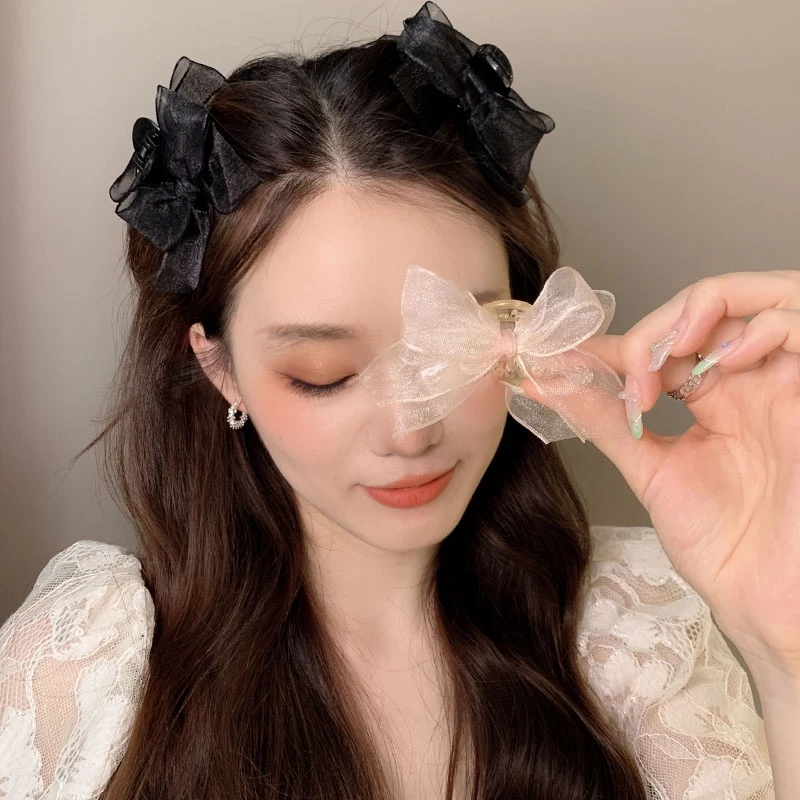 โบว์ฝรั่งเศสขนาดเล็ก กิ๊บมุกเกาหลีสำหรับสุภาพสตรี ยึดผมได้อย่างสวยงามและเรียบร้อย
