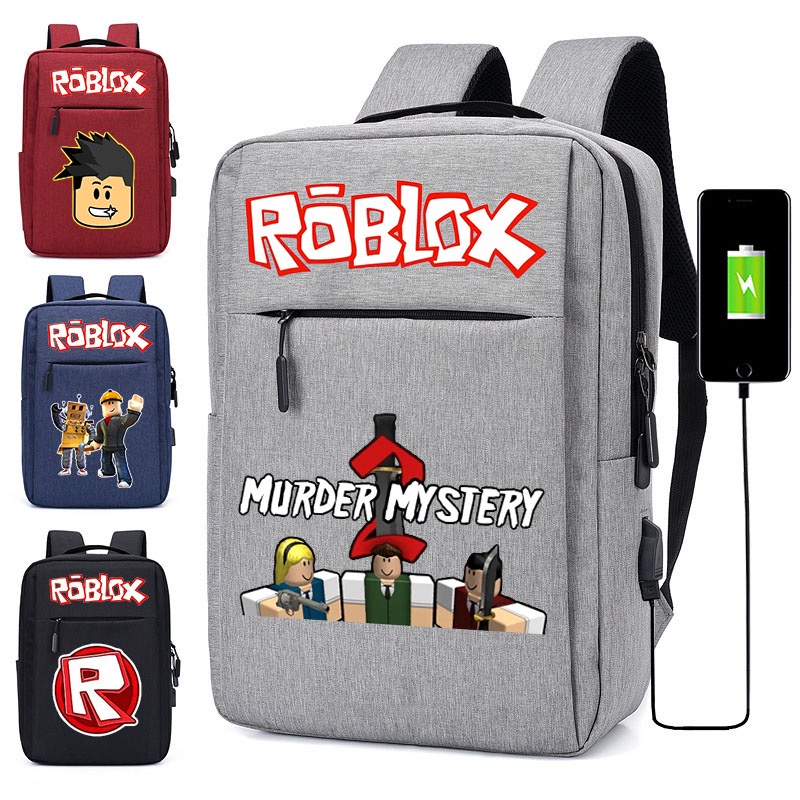 กระเป๋าเป้สะพายหลัง กระเป๋าใส่แล็ปท็อป ลายการ์ตูน Roblox สําหรับผู้ชาย และผู้หญิง (อินเตอร์เฟซ USB)