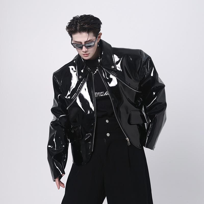 [2024/Featured] เสื้อแจ็กเก็ต หนัง pu แวววาว สไตล์ยุโรป อเมริกัน สตรีท แนวสตรีท แฟชั่นฤดูใบไม้ผลิ ฤดูใบไม้ร่วง สําหรับผู้ชาย