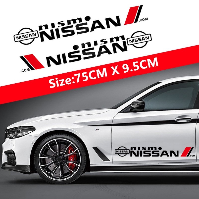 สติกเกอร์ กันน้ํา ป้องกันรอยขีดข่วน ลาย Nissan สําหรับตกแต่งประตูรถยนต์ March Juke Skyline Terra Livina Note Xtrail Magnite Kicks Navara Serena Leaf