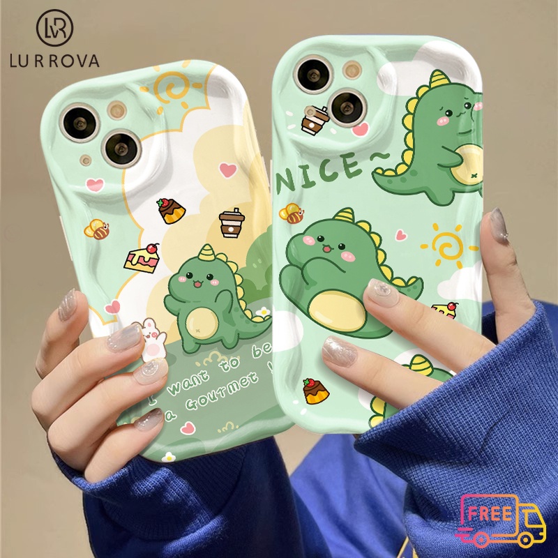เคสโทรศัพท์มือถือซิลิโคน TPU ลายไดโนเสาร์น่ารัก สีเขียว สําหรับ VIVO V30 5G V29 V29E S1 V27 5G V27 Pro V27E V25 V25E V23 V23E V15 V20 Pro